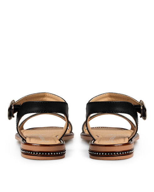 Sandalia Negra Tira Brillos 1043KR